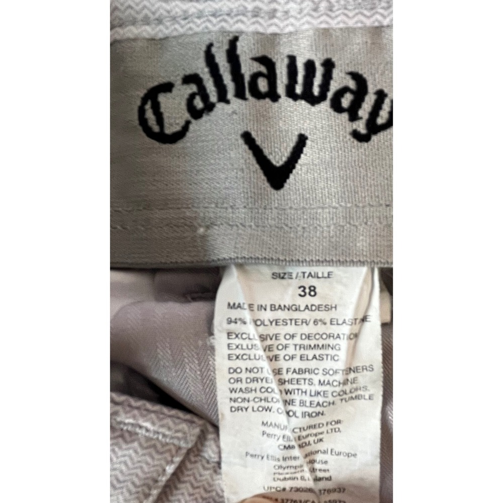 Callaway Golf Shorts Men's 38 Gray Textured Chevron Performance Stretch - Picture 4 of 8